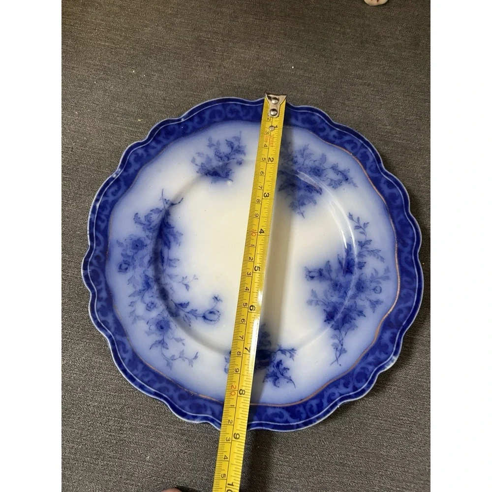 Antique 19th C.  Henry Alcock Touraine Dinner Plate Flow Blue 9